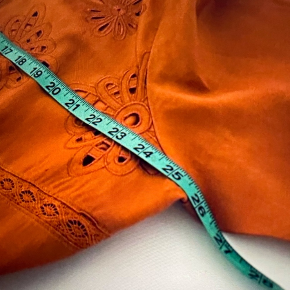 Rust Orange Embroidered Three-Piece Set - Picture 9 of 16